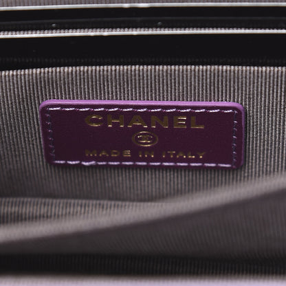Chanel Iridescent Lambskin Quilted Mini Wallet On Chain WOC Purple 6 of 11