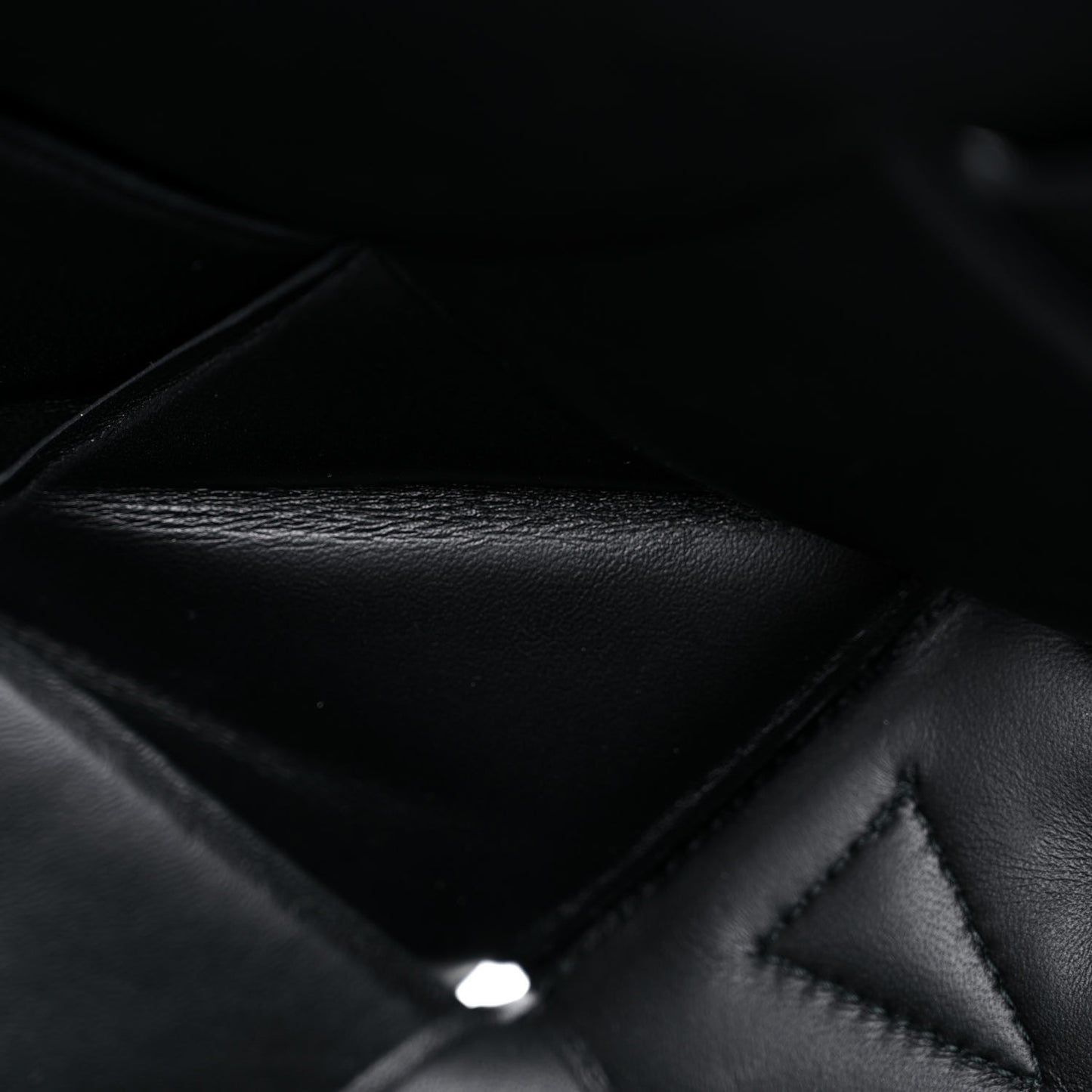 Nappa Intreccio Padded Top Handle Shoulder Bag Black