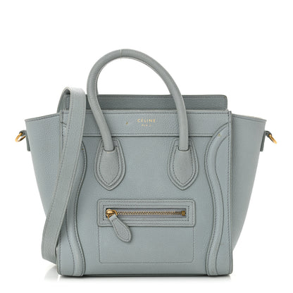 Celine Drummed Calfskin Nano Luggage Almond 1 of 17