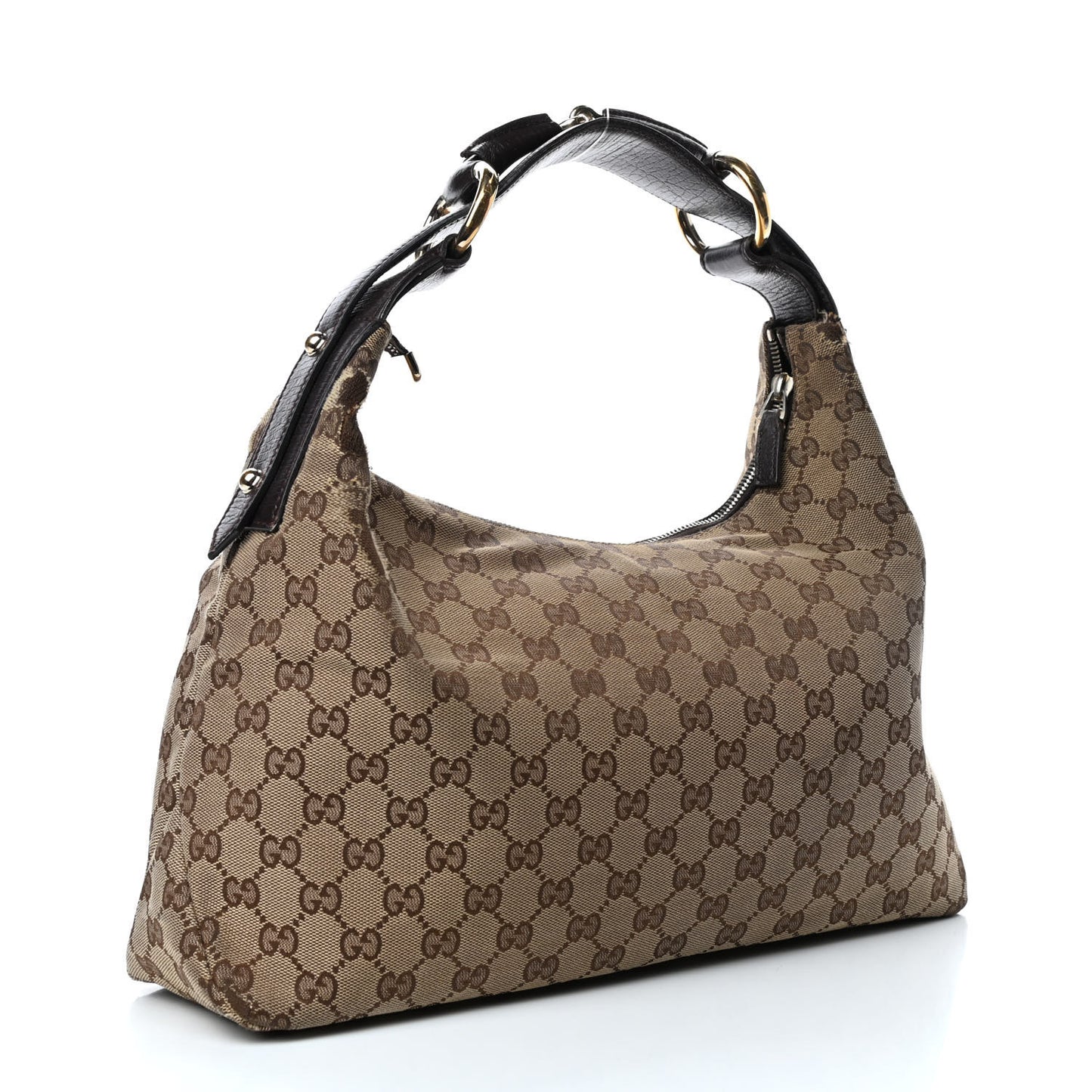 Monogram Medium Horsebit Chain Hobo Dark Brown