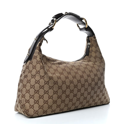 Gucci Monogram Medium Horsebit Chain Hobo Dark Brown 2 of 10