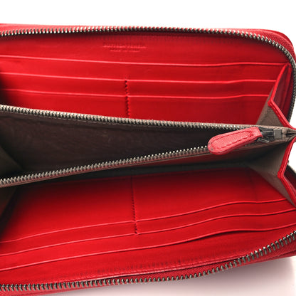 Bottega Veneta Nappa Intrecciato Zip Around Wallet Red 5 of 11