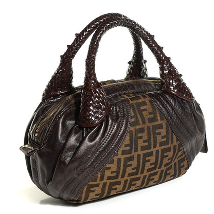 Fendi Zucca Nappa Nuvolata Vitello Tortuga Spy Bowler Tobacco Moro 3 of 10