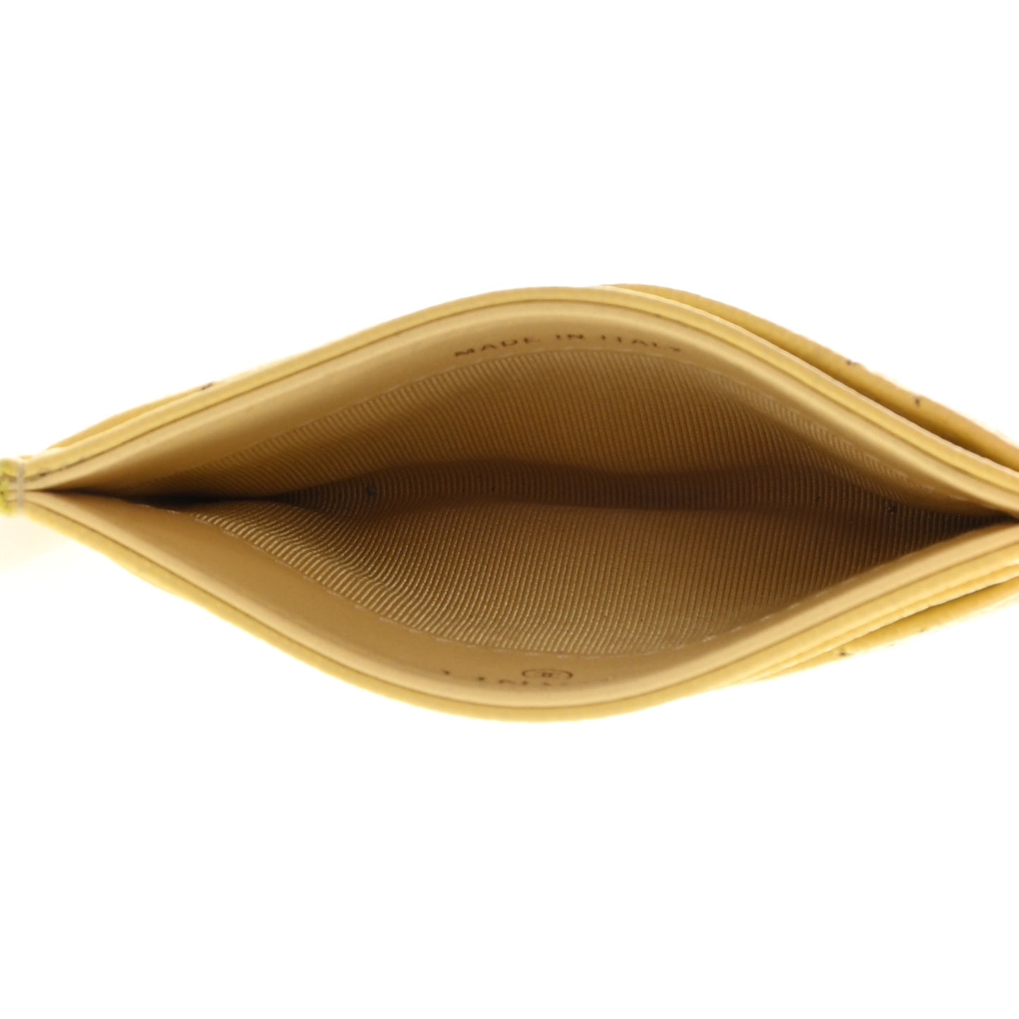 Caviar Quilted Card Holder Yellow