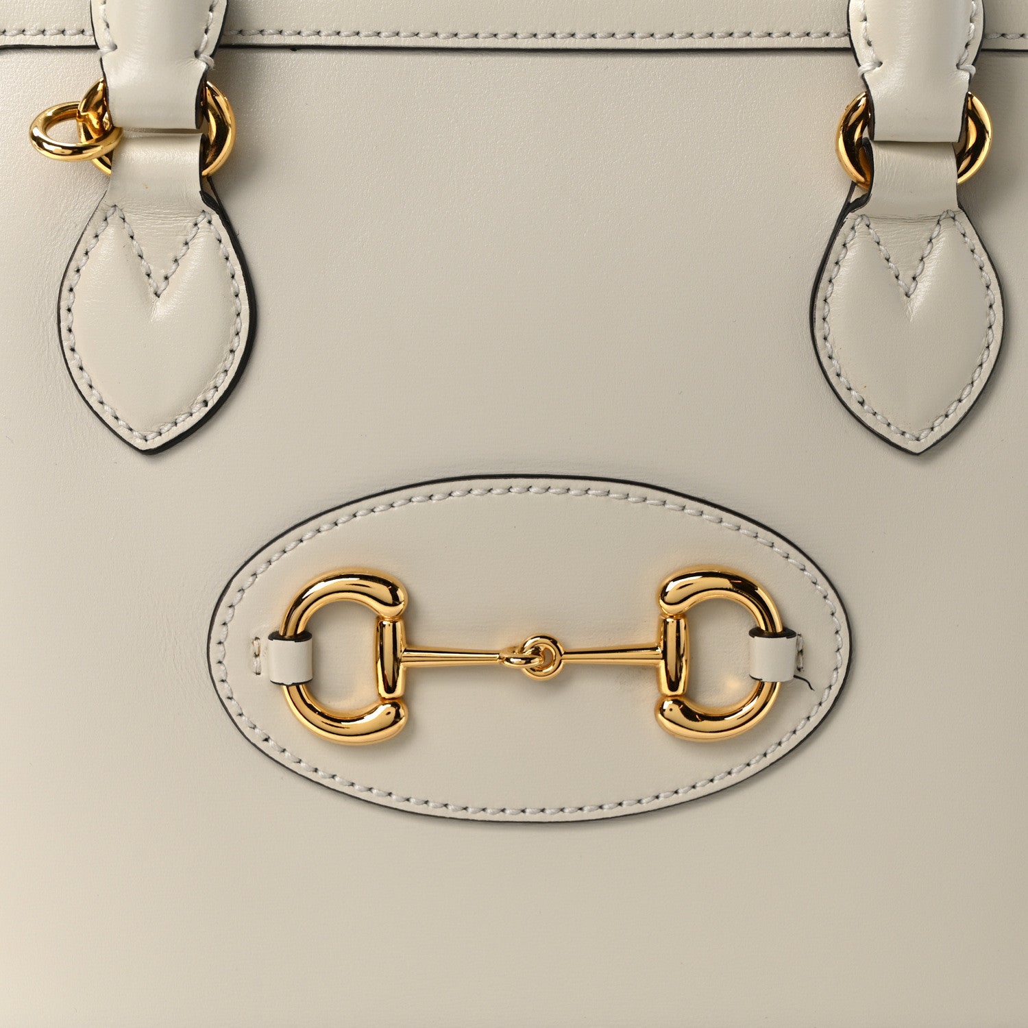 Gucci Boarded Plutone Calfskin Small Horsebit 1955 Top Handle Bag Mystic White 8 of 12