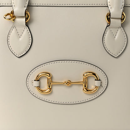 Gucci Boarded Plutone Calfskin Small Horsebit 1955 Top Handle Bag Mystic White 8 of 12