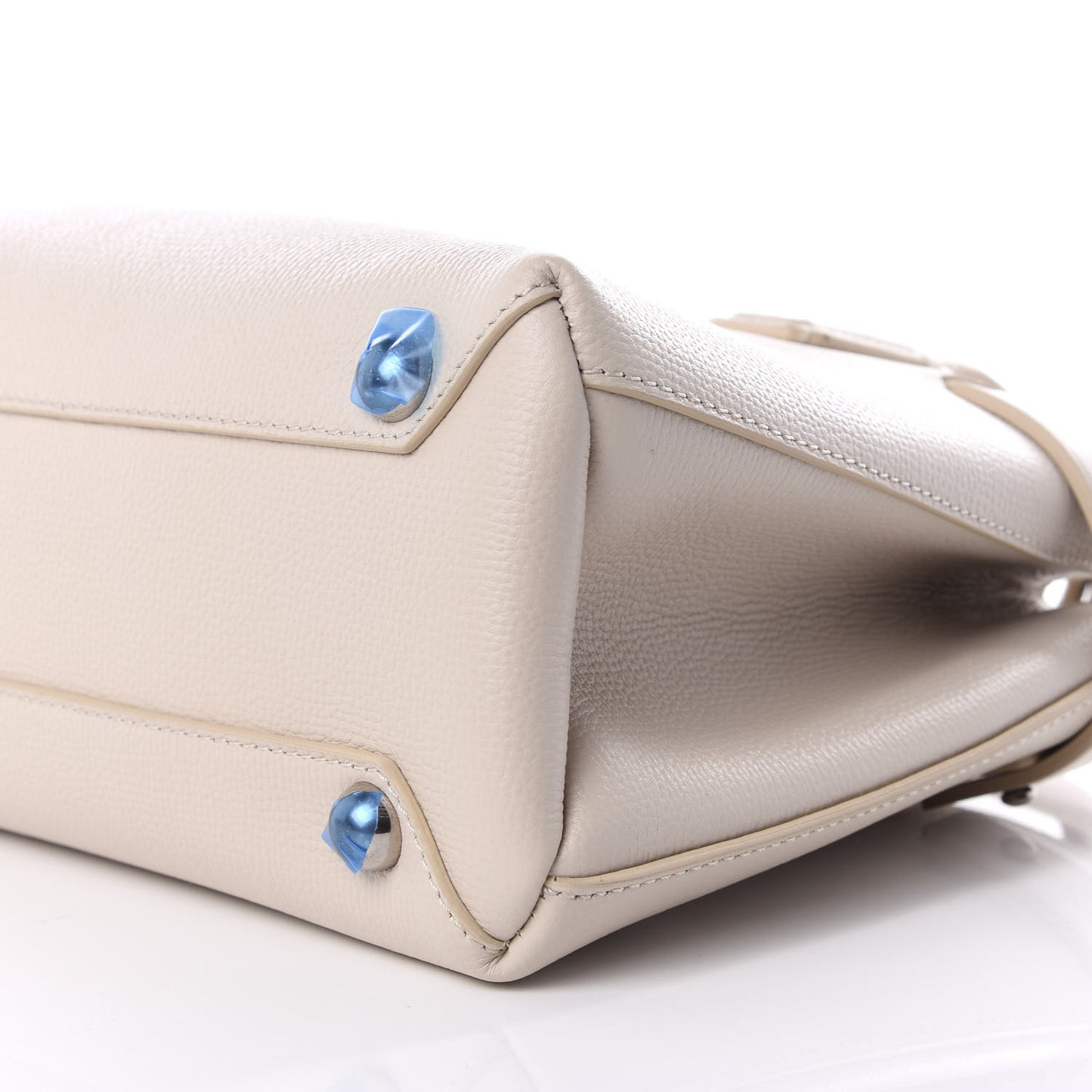 Derby Calfskin House Check Small Banner Tote Limestone