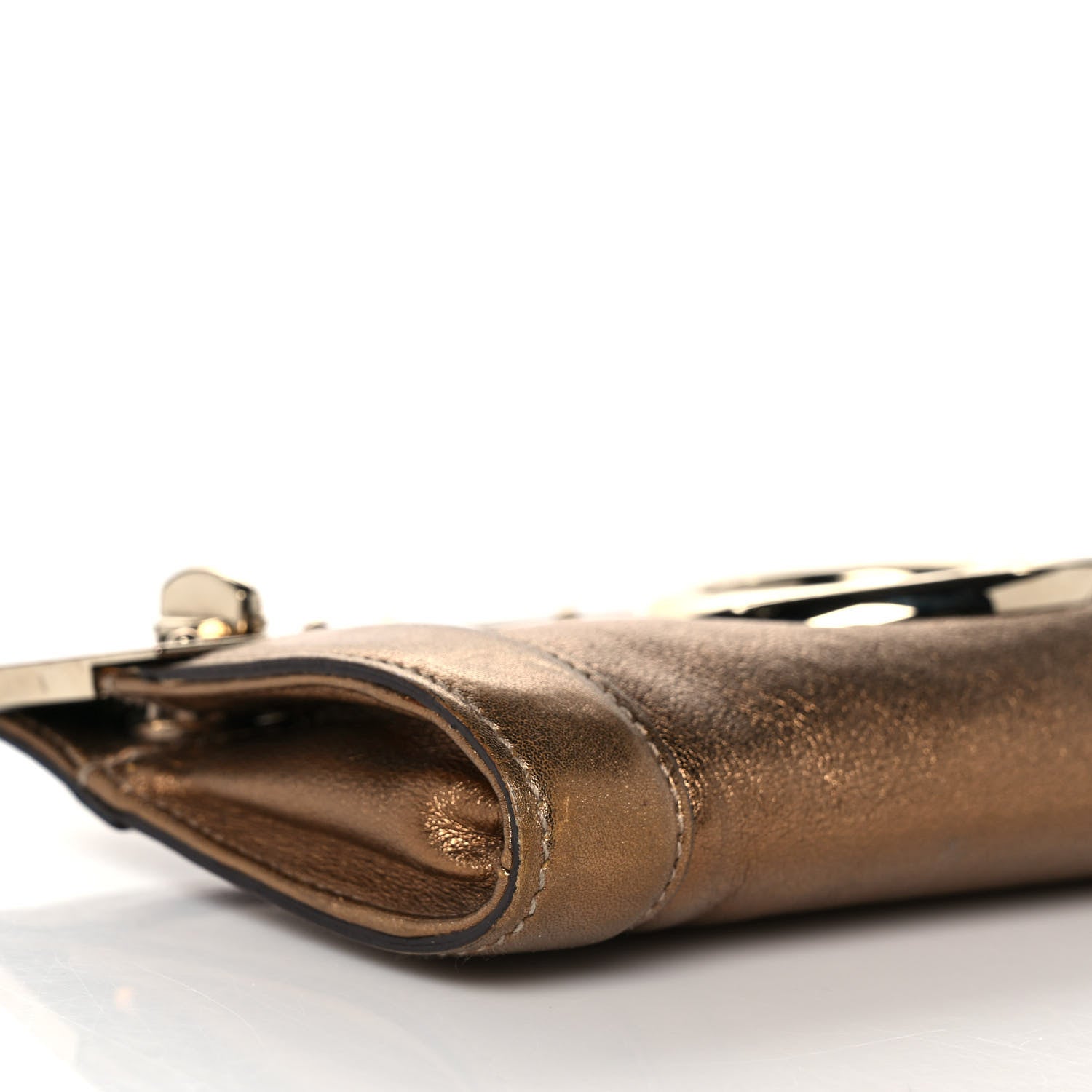 Gucci Metallic Calfskin Britt Clutch Bronze 9 of 12