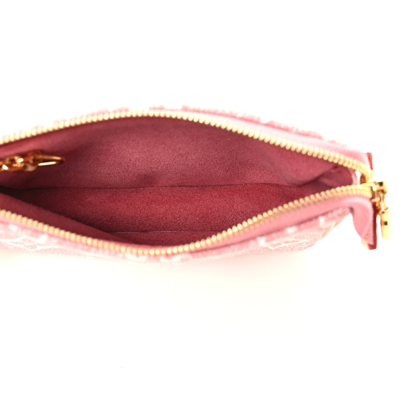 Denim Jacquard Monogram Micro Pochette Accessories Rose