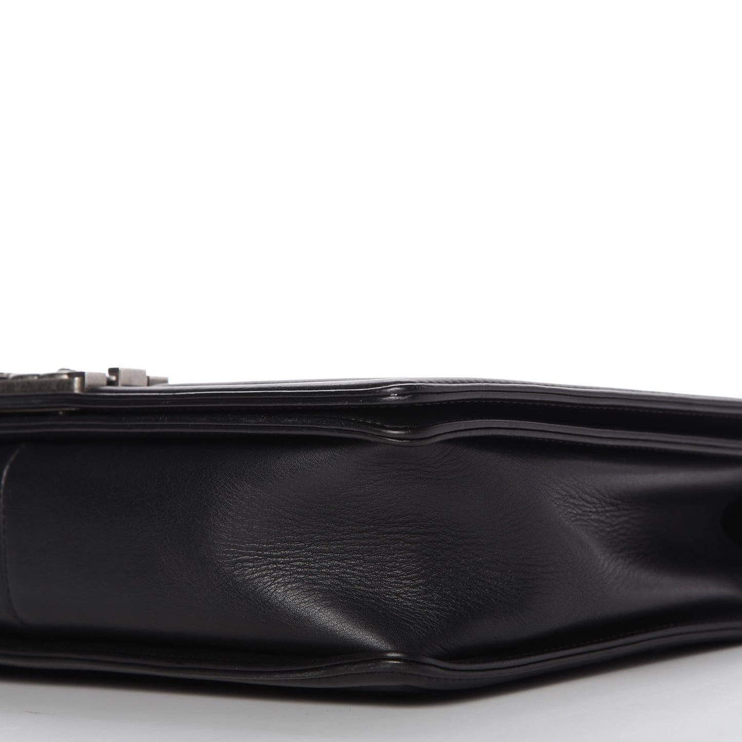 Calfskin Quilted Large Boy Flap Black