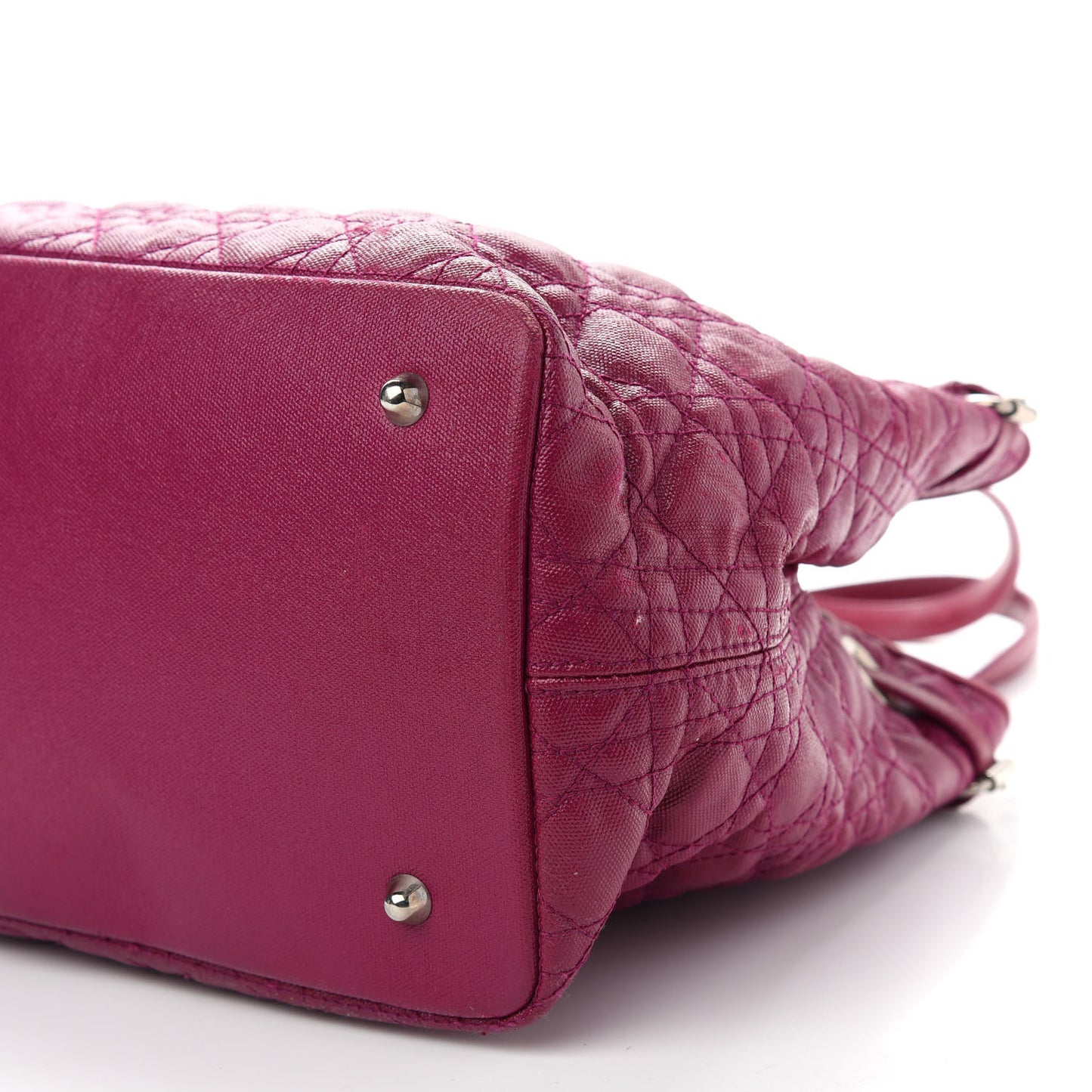 Coated Canvas Cannage Medium Panarea Tote Raspberry