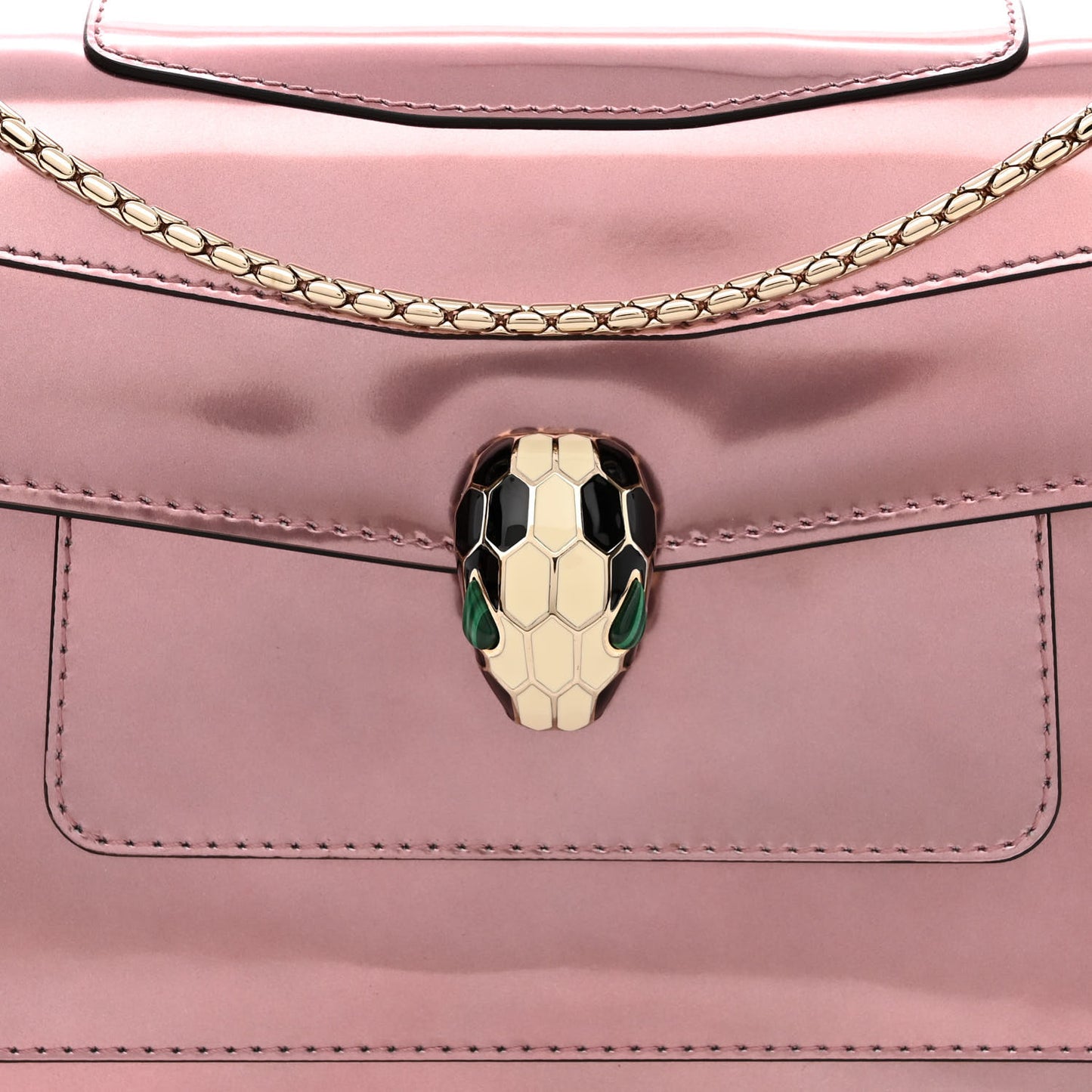Metallic Calfskin Serpenti Forever Crossbody Bag Rose Quartz