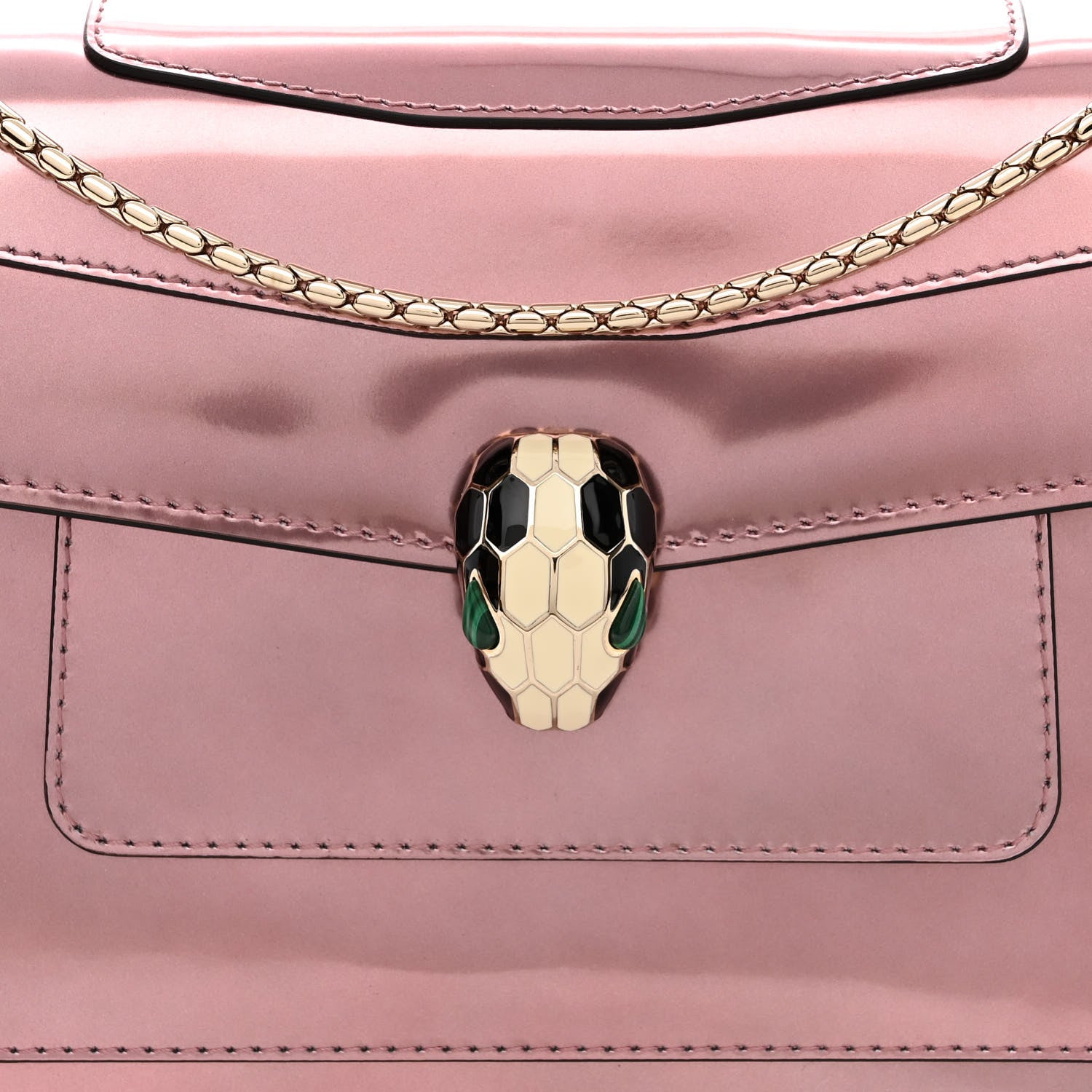 Bulgari Metallic Calfskin Serpenti Forever Crossbody Bag Rose Quartz 10 of 12