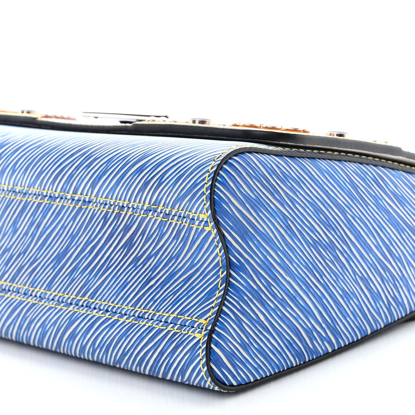 Epi Studded Twist Shoulder Bag MM Denim Light