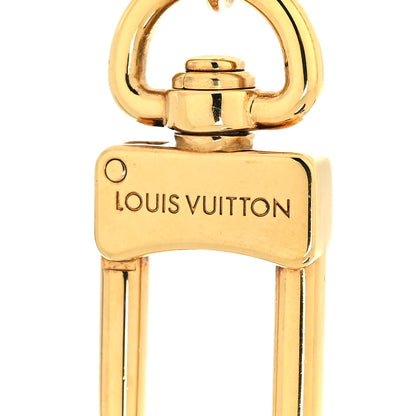 Louis Vuitton Brass Enamel Fleur De Monogram Bag Charm Chain Gold 3 of 4