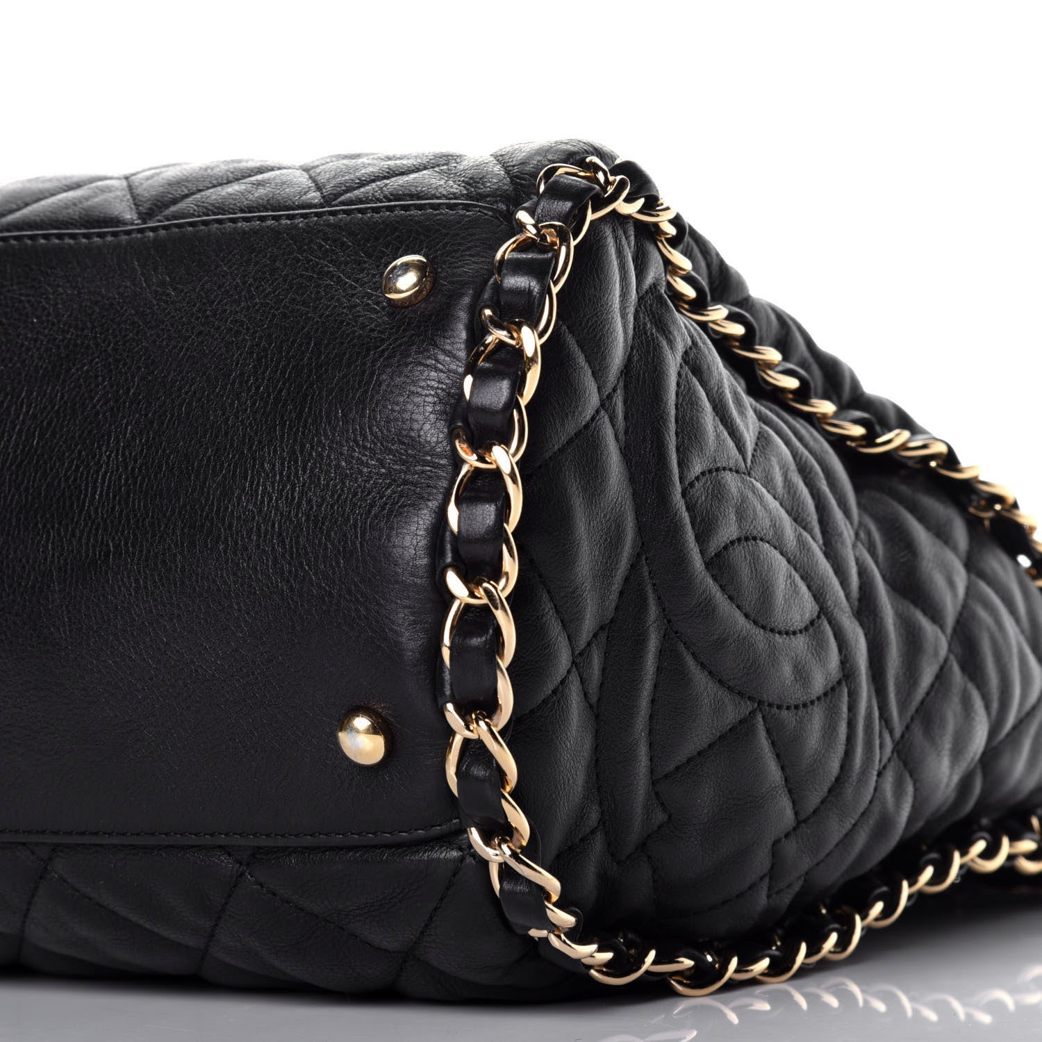 Chanel Calfskin Quilted Large Chain Me Hobo Black 7 of 8