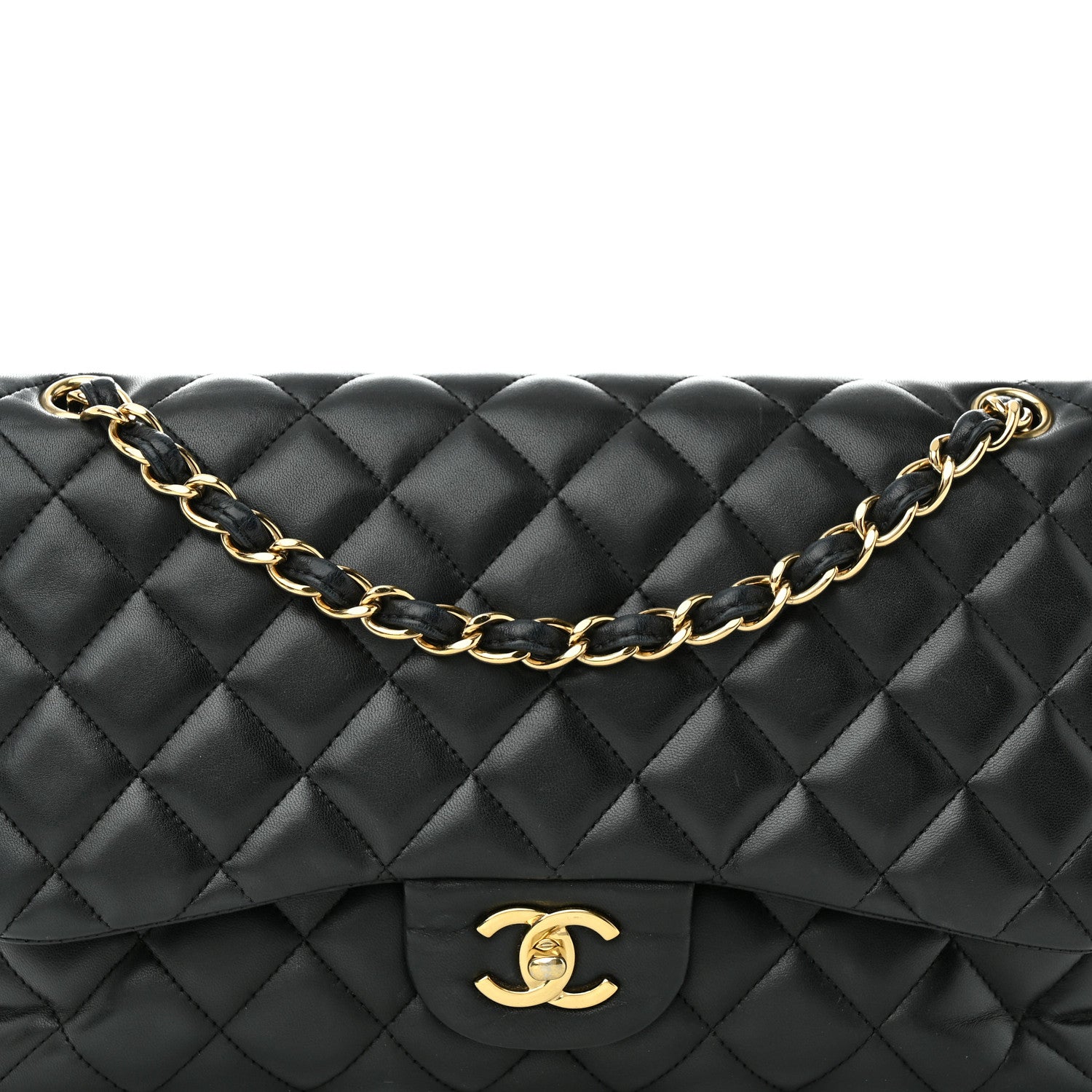 Chanel Lambskin Quilted Jumbo Double Flap Black 8 of 15
