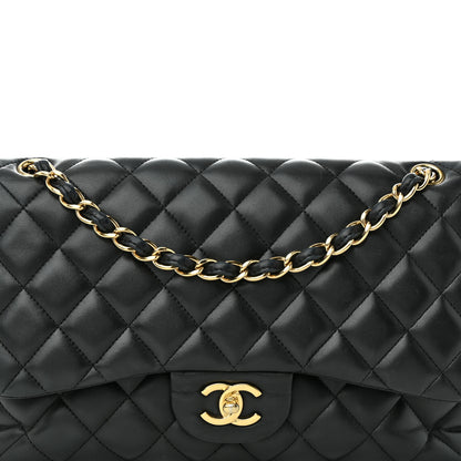 Chanel Lambskin Quilted Jumbo Double Flap Black 8 of 15
