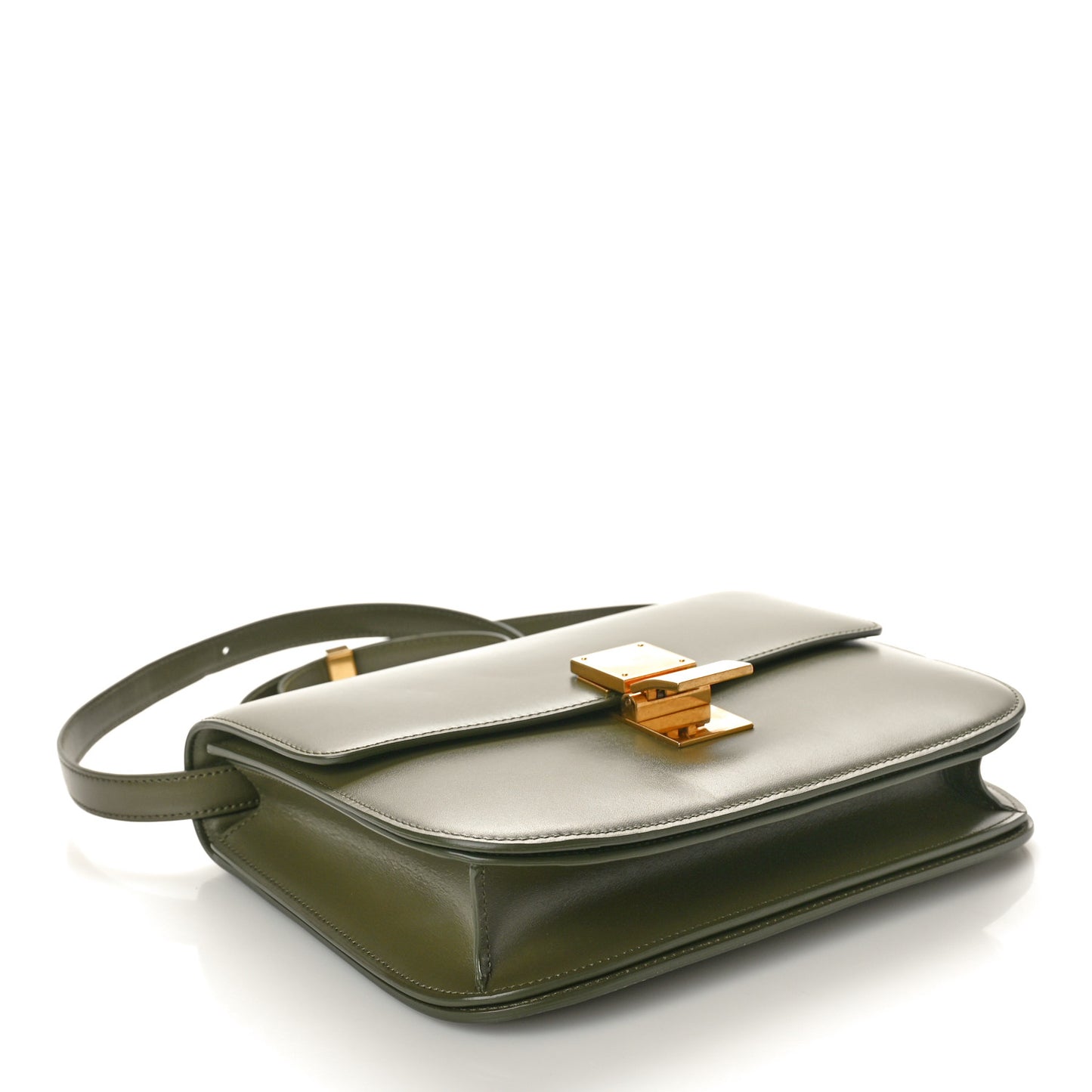 Box Calfskin Classic Box Medium Flap Bag Army Green