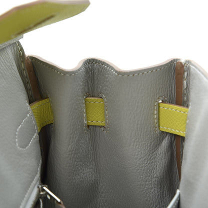Hermes Epsom Candy Birkin 30 Lime Gris Perle 16 of 34