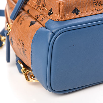 MCM Visetos X-Mini Stark Backpack Cognac Blue 9 of 10