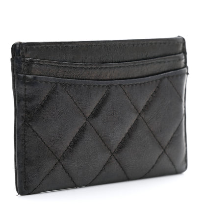 Chanel Metallic Aged Calfskin Quilted Reissue Card Holder Charcoal 3 of 9