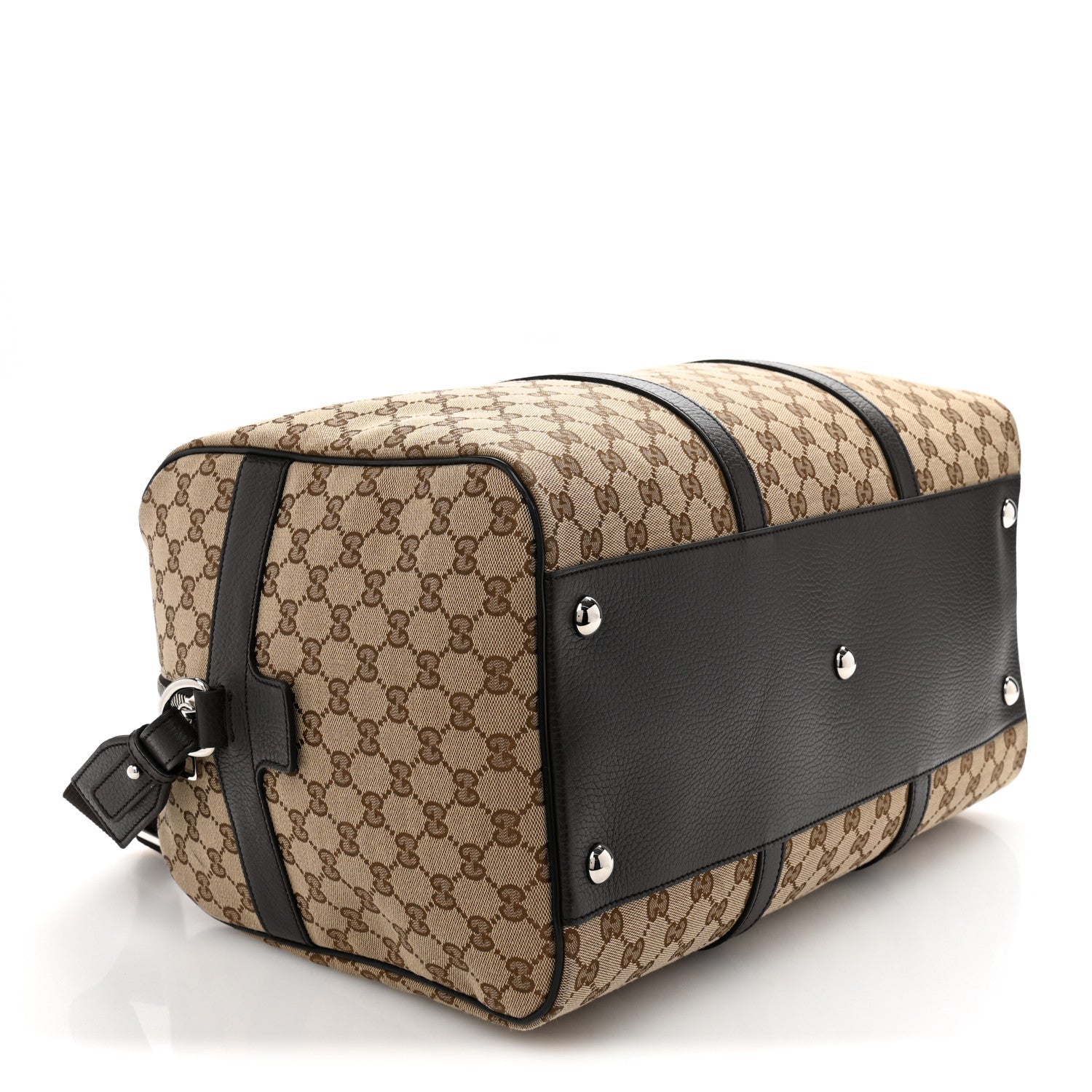 Gucci Monogram Dollar Calfskin Boston Duffle Bag Beige Ebony Testa di Moro Marrone Scuro 3 of 13