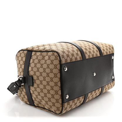 Gucci Monogram Dollar Calfskin Boston Duffle Bag Beige Ebony Testa di Moro Marrone Scuro 3 of 13