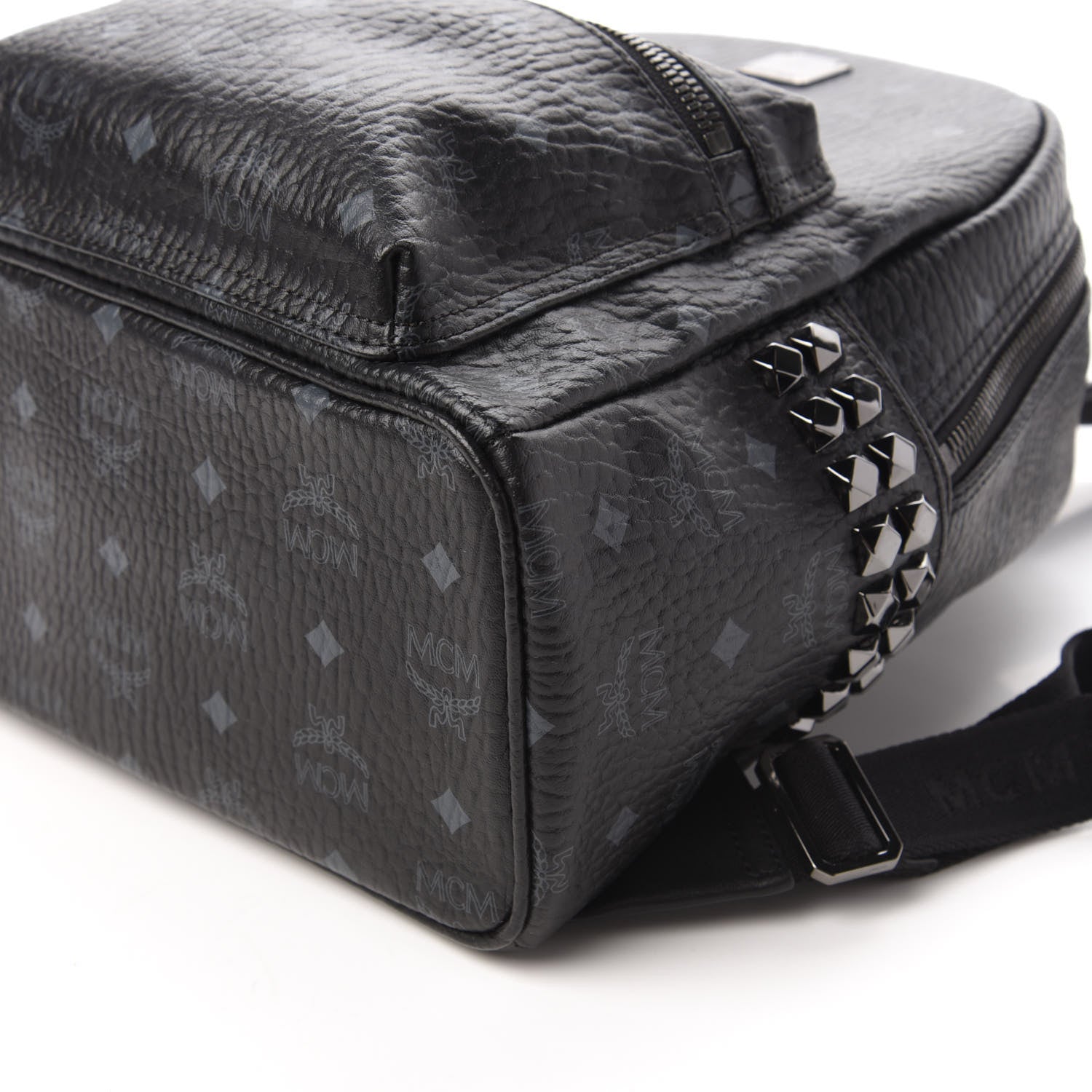 MCM Visetos Small Side Stud Stark Backpack Black 6 of 8