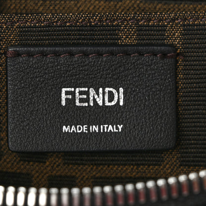 Fendi Vitello King Plexiglass Logo Embossed Mini By The Way Top Handle Boston Bag Black White 6 of 9