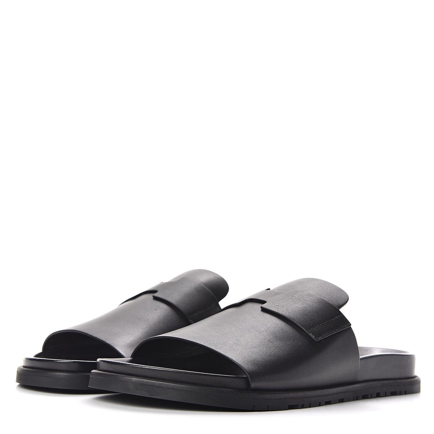 Calfskin Mens Vigo Sandals 45 Black
