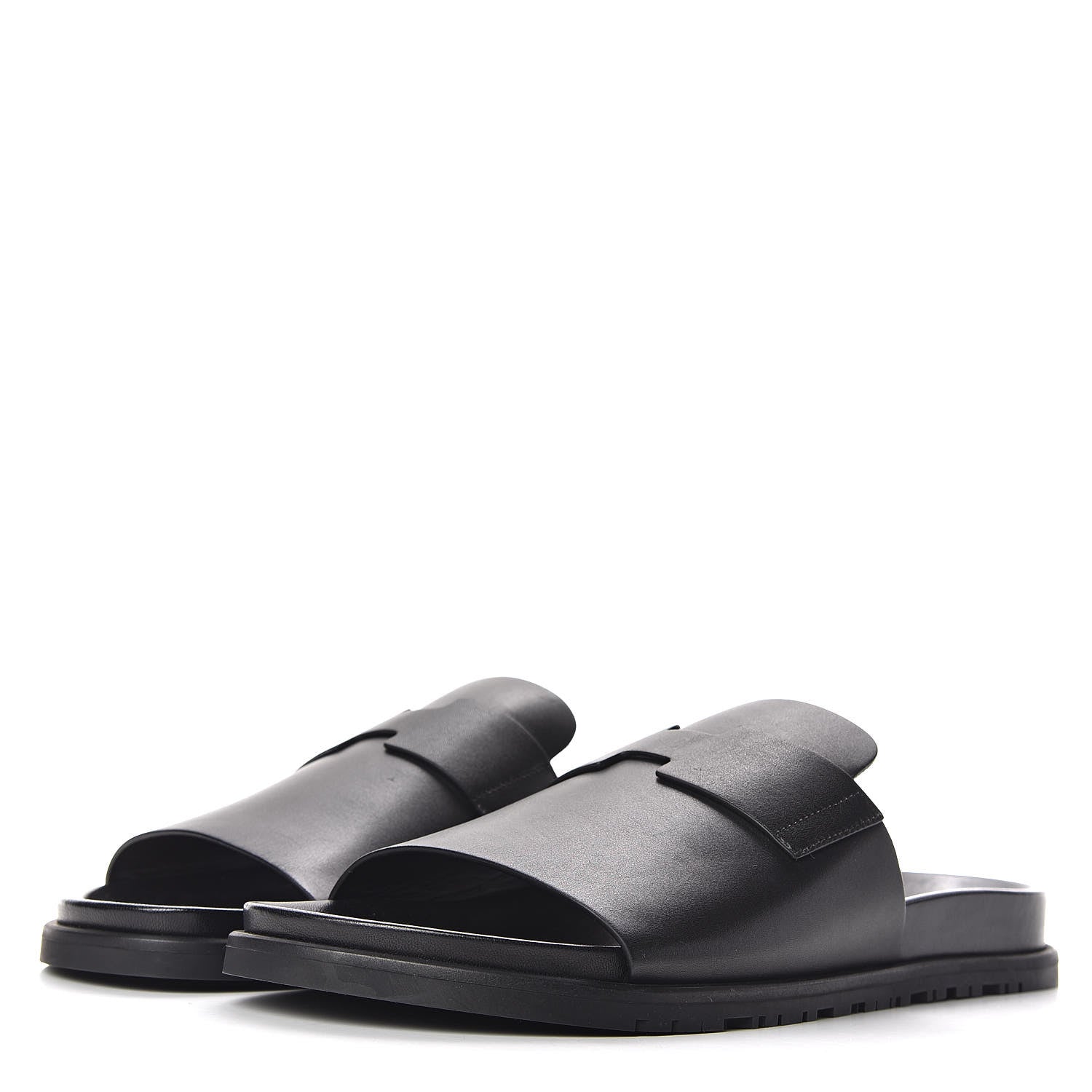 Hermes Calfskin Mens Vigo Sandals 45 Black 3 of 9
