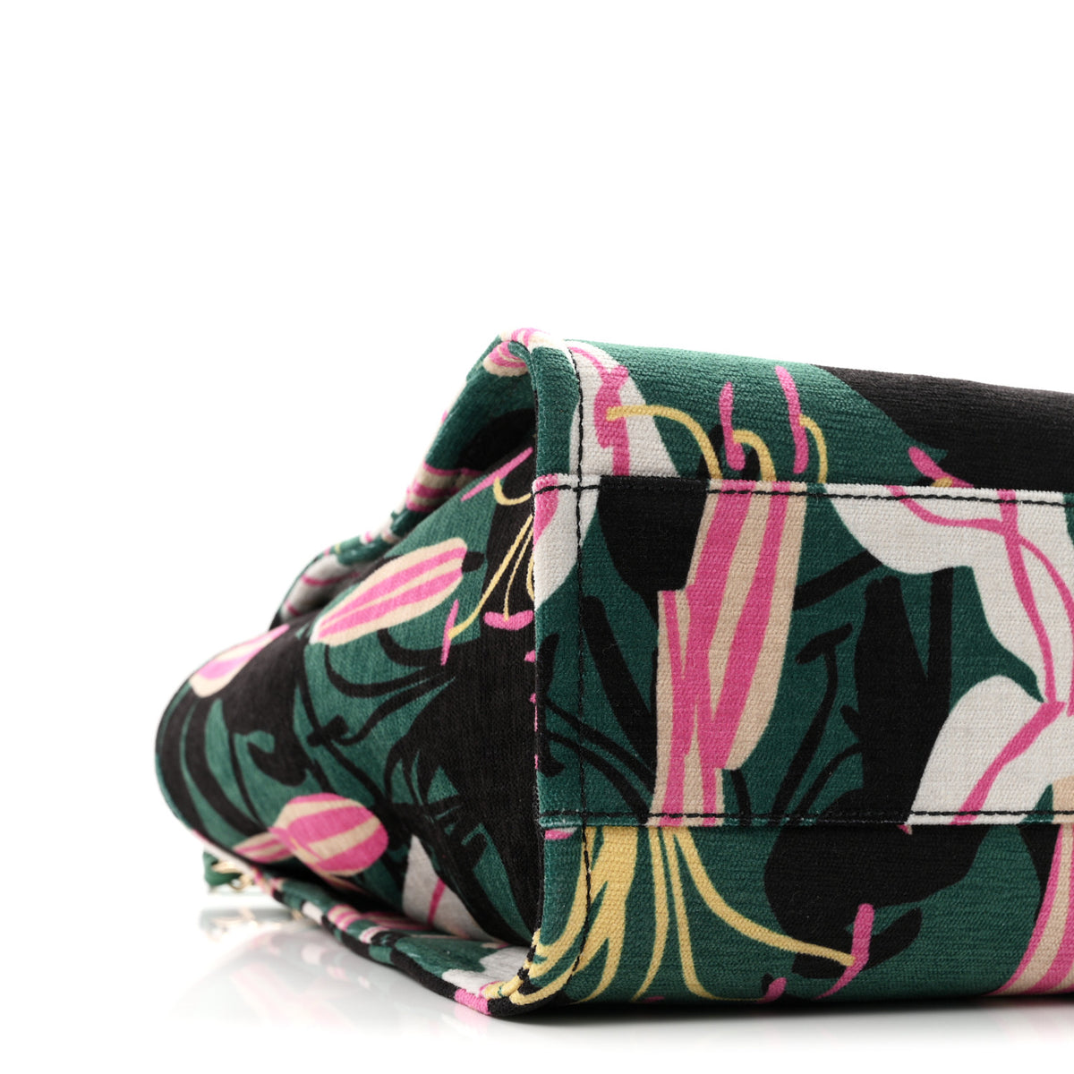 Velvet Calfskin Beaded Small Deauville Tote Pink Green Black