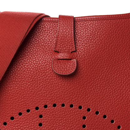 Hermes Taurillon Clemence Evelyne III GM Rouge Casaque 9 of 9