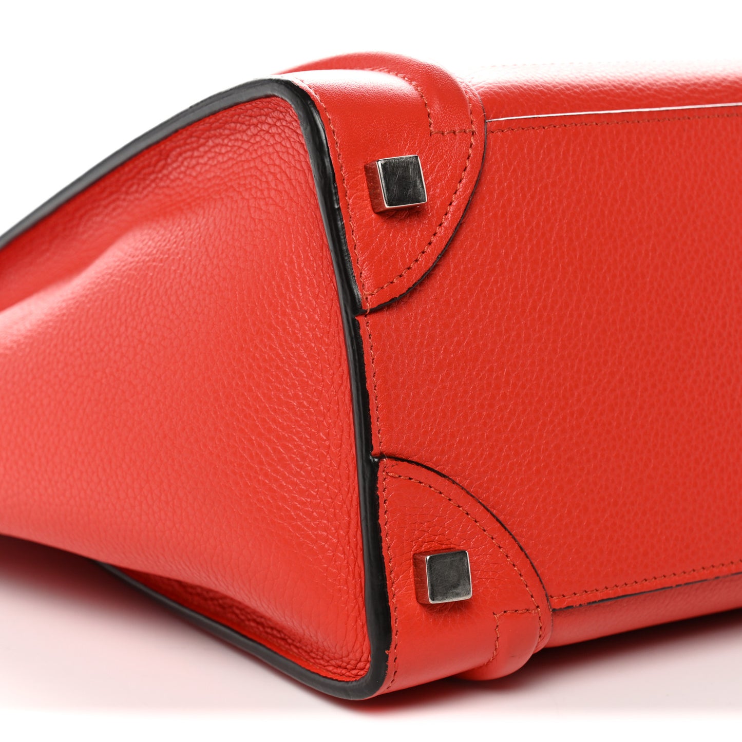 Drummed Calfskin Micro Luggage Vermillion