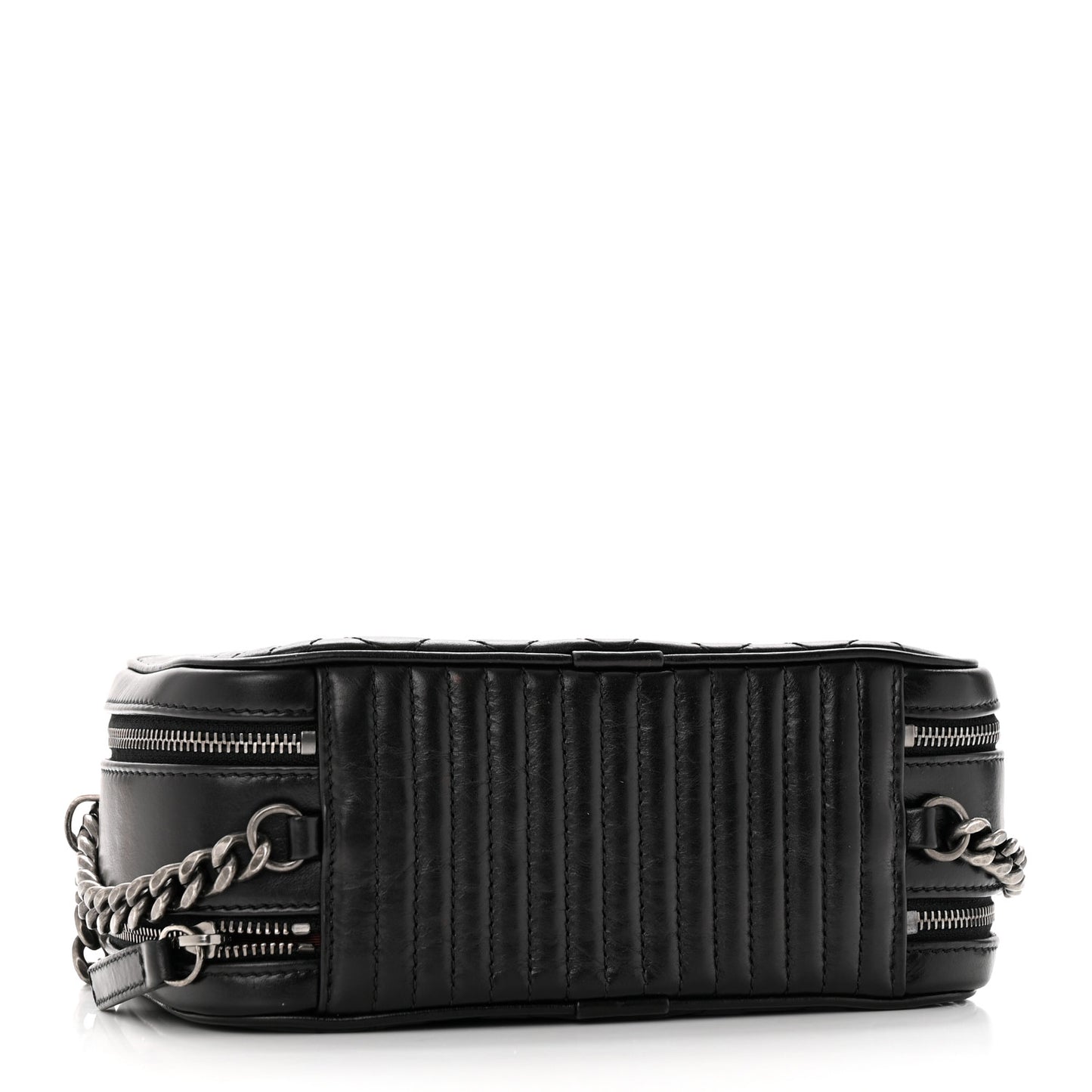 Glazed Calfskin Small Coco Boy Camera Case Black