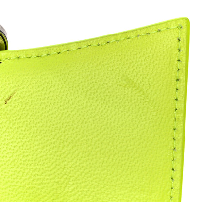 Balenciaga Semi Shiny Calfskin Crocodile Embossed Hourglass Top Handle Bag Mini Fluo Yellow 13 of 18