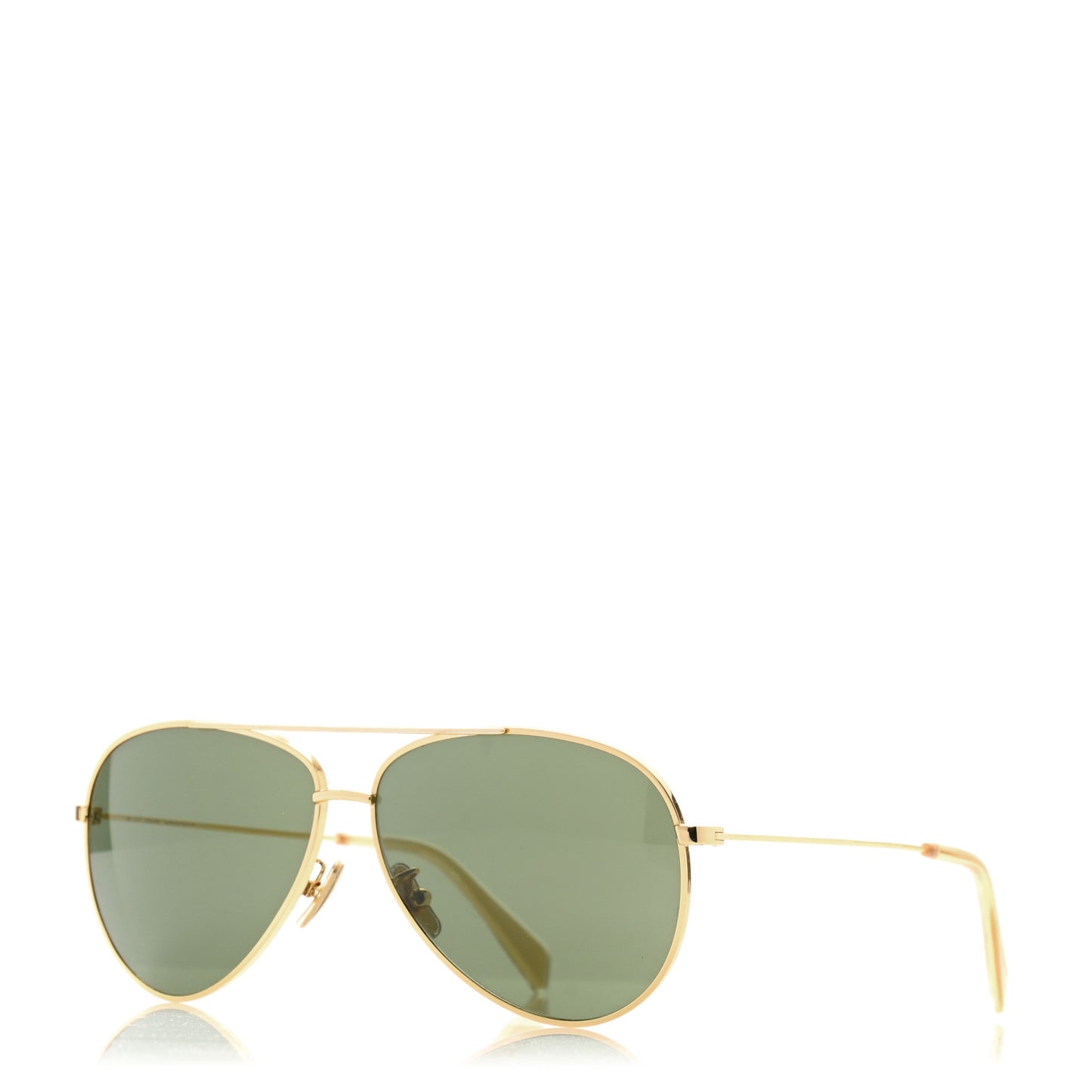 Metal Frame Aviator Sunglasses CL40062U Gold Green