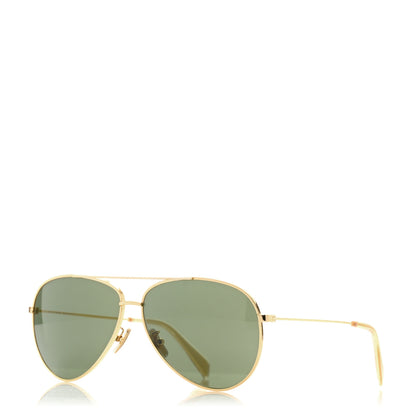 Celine Metal Frame Aviator Sunglasses CL40062U Gold Green 1 of 7