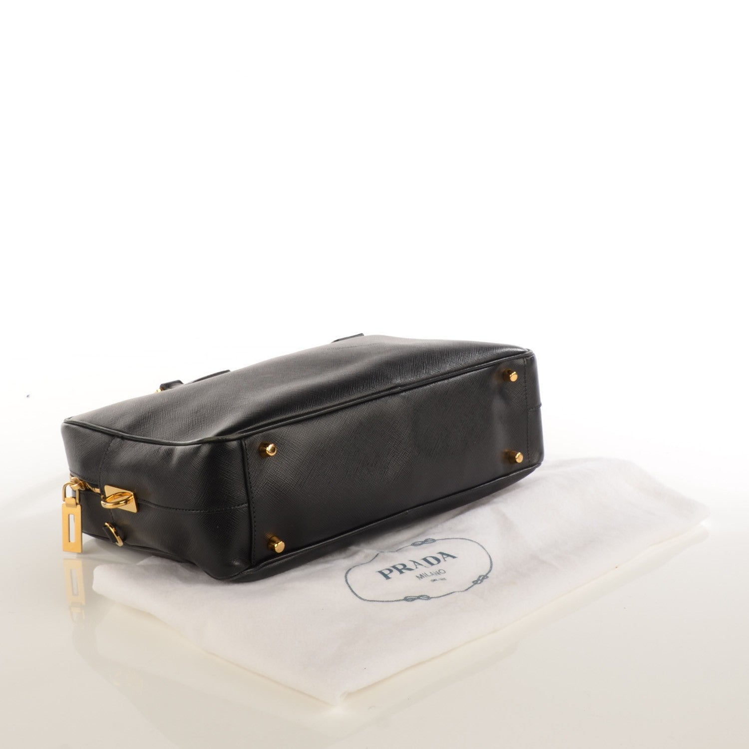 Prada Saffiano Lux Bowler Black 5 of 10