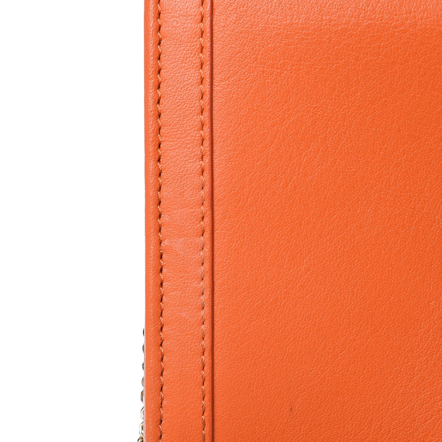 Versace Calfskin Chain Flap Wallet Orange 10 of 10