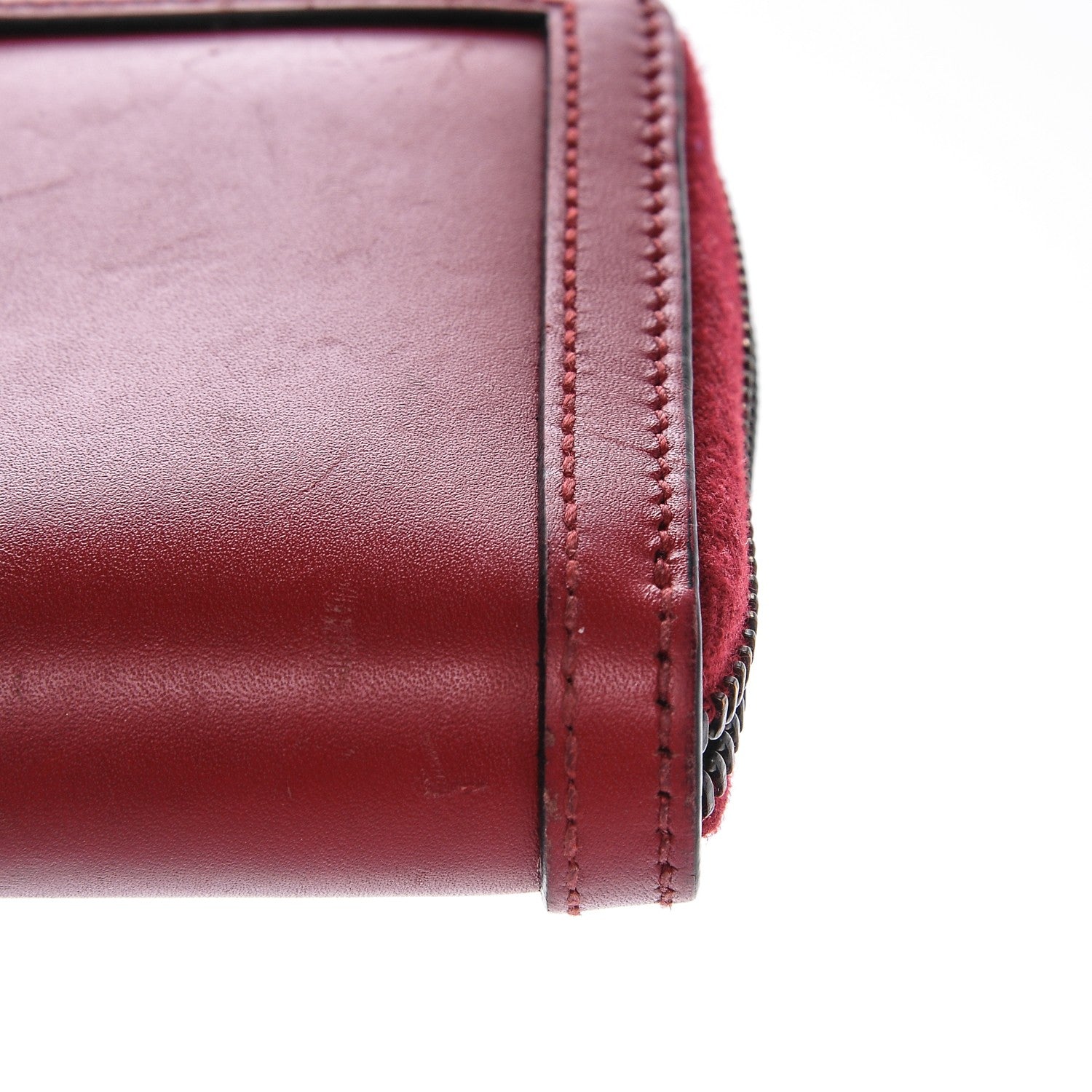 Gucci Calfskin Web Rania Zip Around Wallet Red 8 of 9