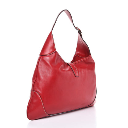 Gucci Calfskin Web Medium Jackie O Bouvier Hobo Red 3 of 7