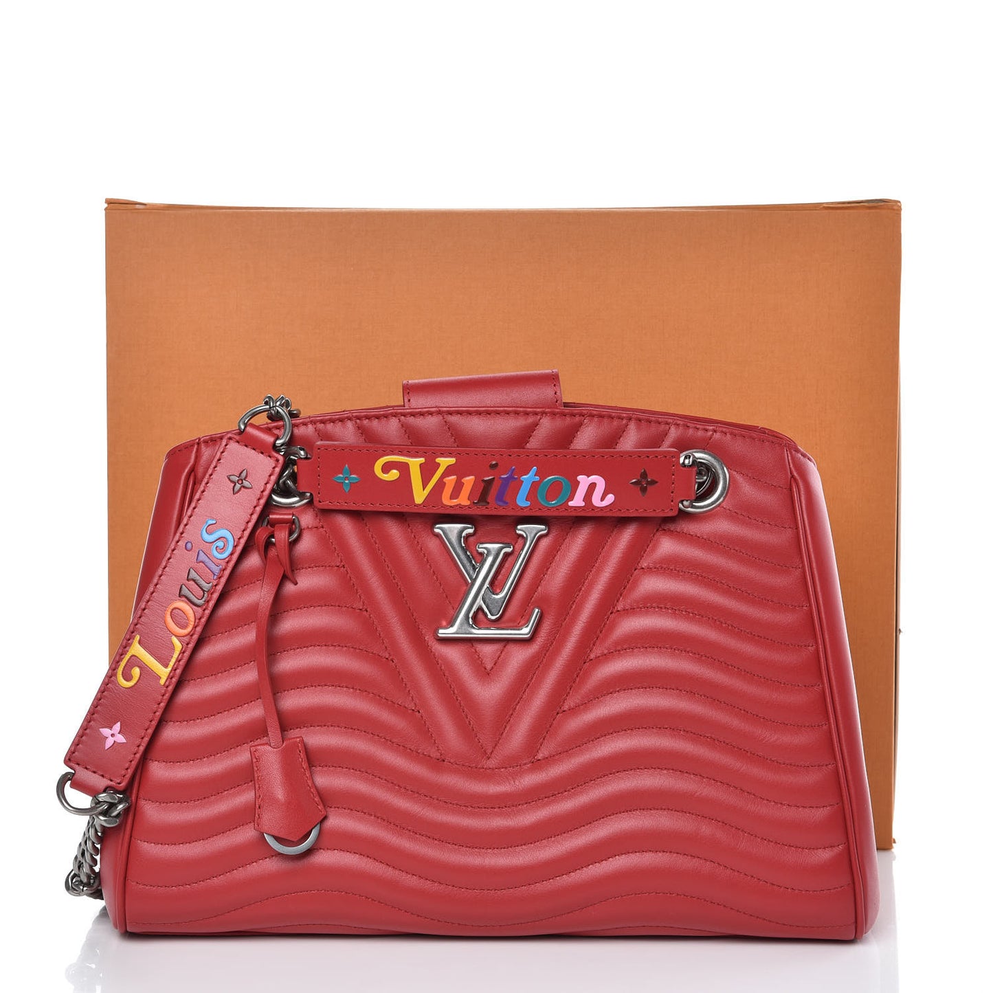Calfskin New Wave Chain Tote Ecarlate