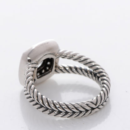 David Yurman Sterling Silver Diamond White Topaz 7mm Petite Albion Ring 52 6 3 of 5