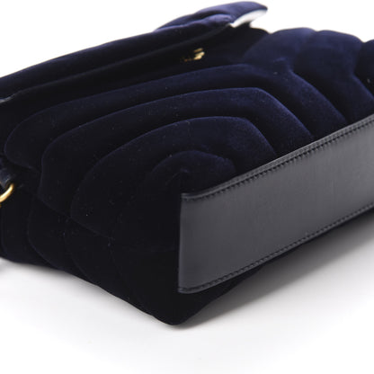 Saint Laurent Velvet Y Quilted Monogram Toy Loulou Crossbody Navy 6 of 11