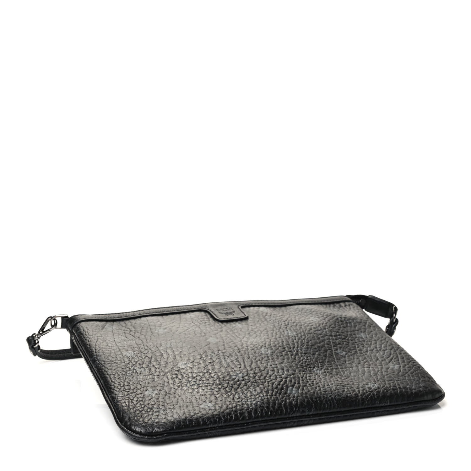 MCM Visetos Liz Shopper Tote Pouch Black 6 of 8