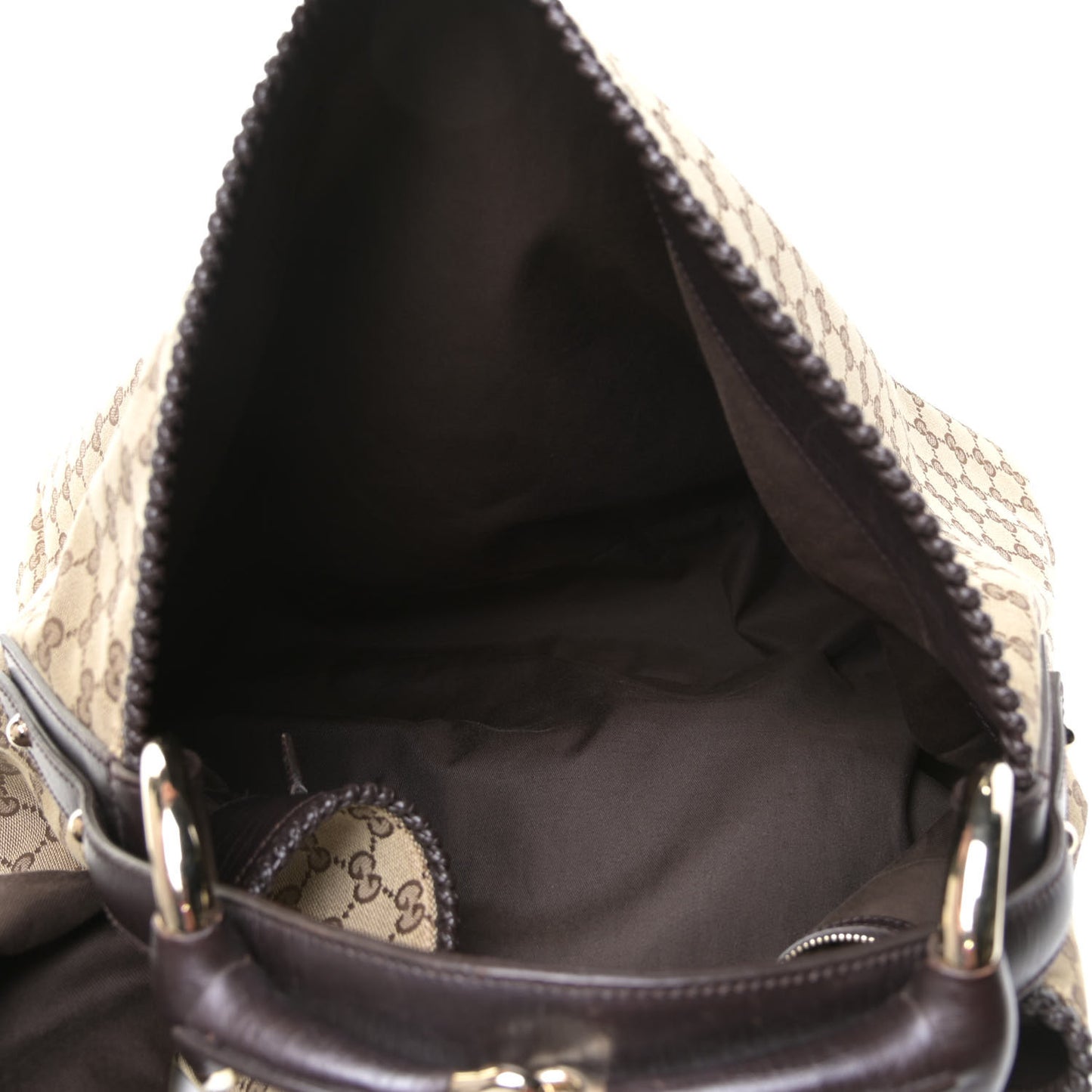 Monogram Large Horsebit Chain Hobo Dark Brown