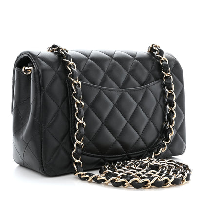 Chanel Lambskin Quilted Mini Rectangular Flap Black 3 of 13