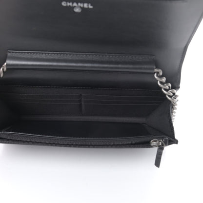 Chanel Caviar Quilted Boy Wallet On Chain WOC Black 5 of 16